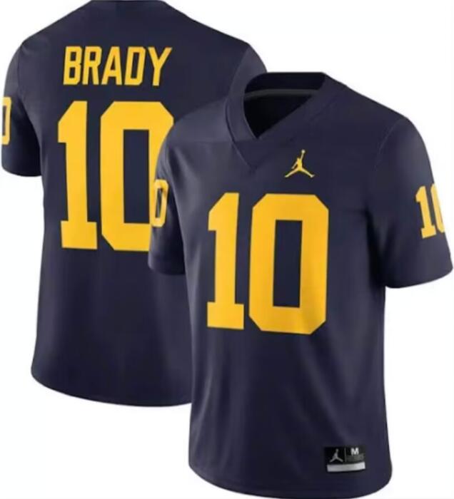 Men's Michigan Wolverines #10 Tom Brady Navy Blue Stitched Jersey Men's Michigan Wolverines #10 Tom Brady Navy Blue Stitched Jersey